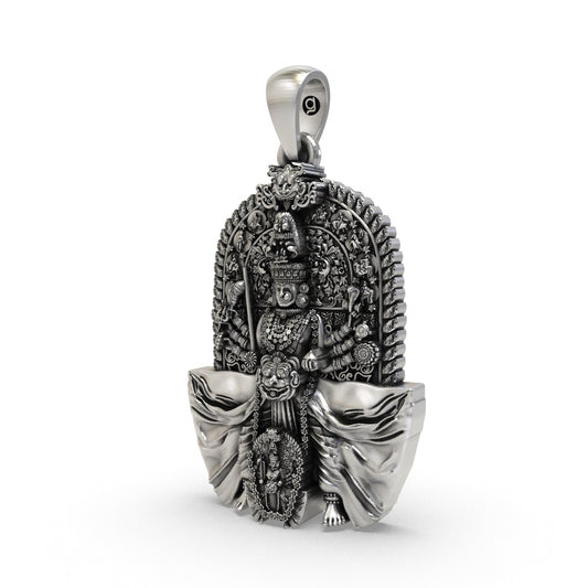 Shri Marikamba Devi silver locket detail