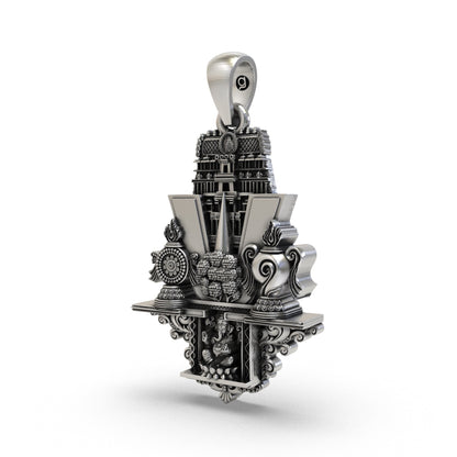 Venkateswara temple silver locket close detail