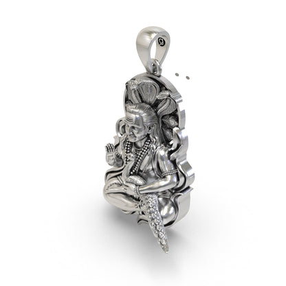Luxury sterling silver Murugan peacock necklace pendant
