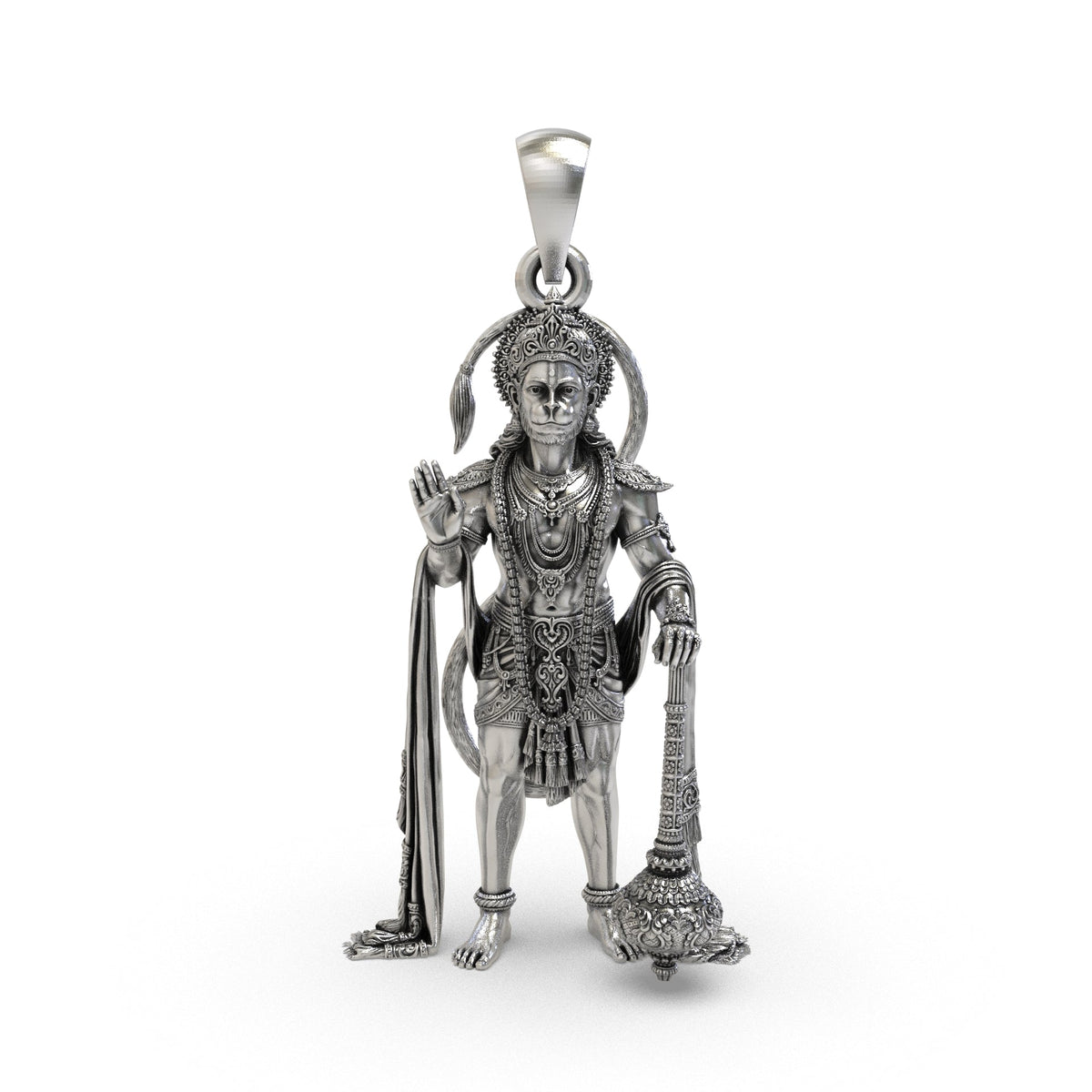 925 silver King of Salangpur pendant front view