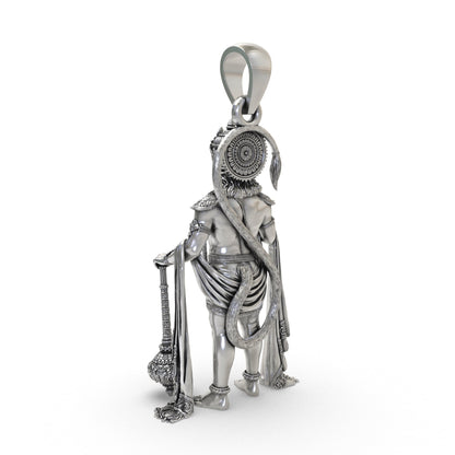 Luxury sterling silver Hanuman pendant necklace wearable