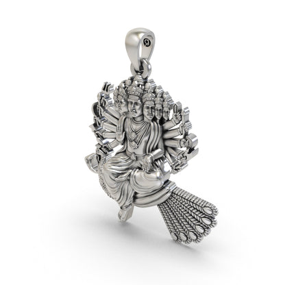 Luxury sterling silver Arumugam Murugan necklace pendant