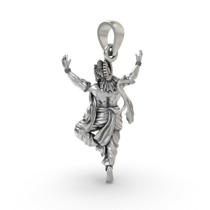 Wearable 925 silver Hanumanji devotional pendant
