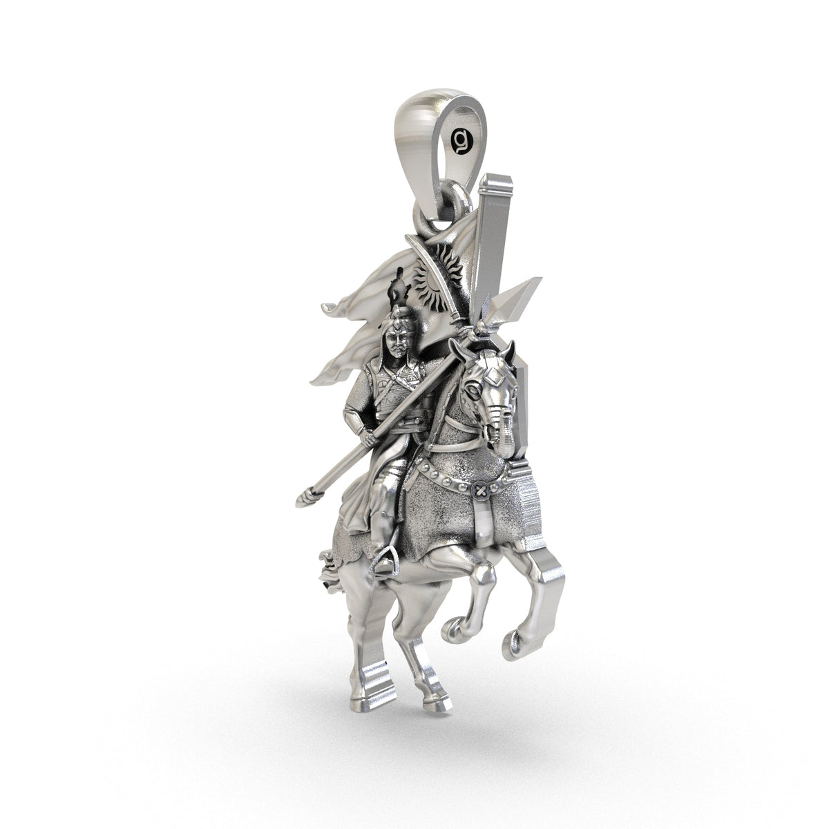 Maharana Pratap 925 silver pendant side view