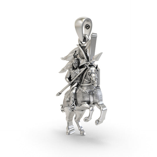 Maharana Pratap 925 silver pendant side view
