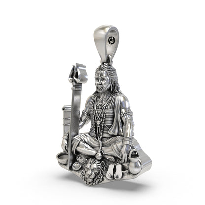 Guru Gorakhnath 925 silver pendant Side view