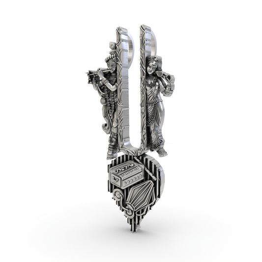 925 Silver Radha Krishna Musical Tilak Pendant – Vaishnav Bhakti Jewelry