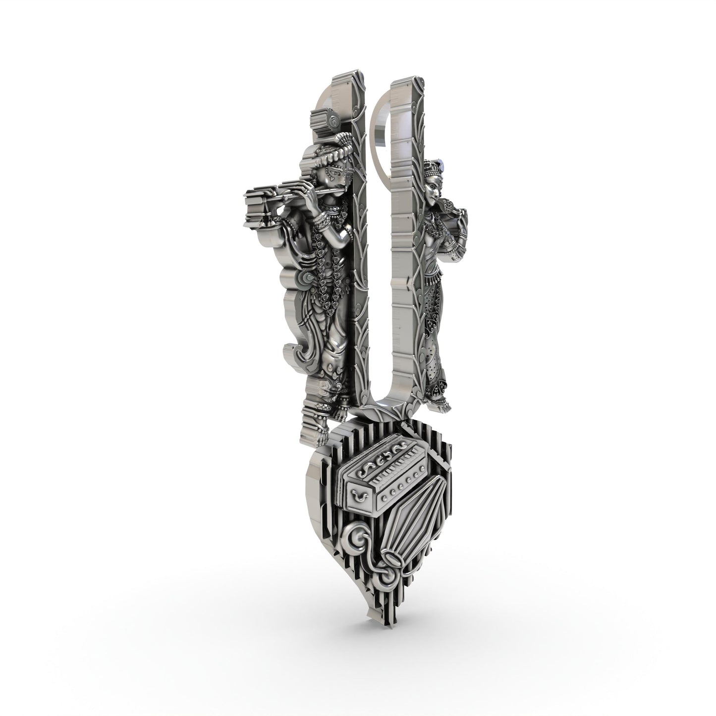 925 Silver Radha Krishna Musical Tilak Pendant – Vaishnav Bhakti Jewelry