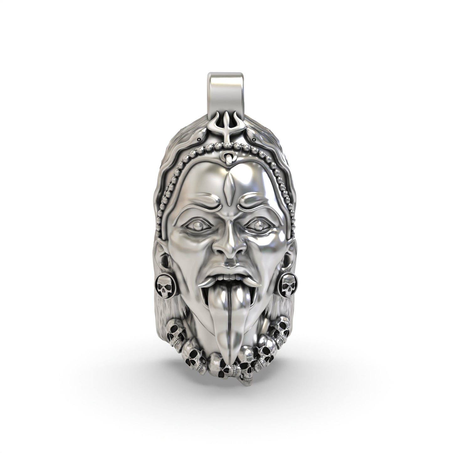 Kali Maa Face 925 Silver Pendant