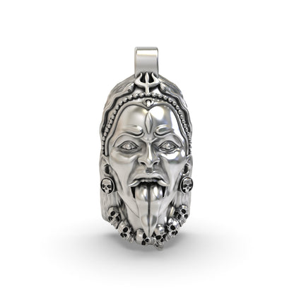 Kali Maa Face 925 Silver Pendant