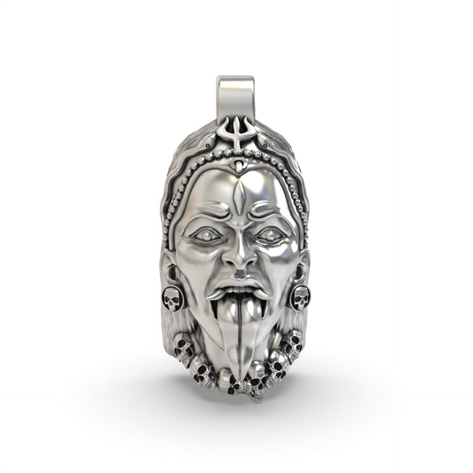 Kali Maa Face 925 Silver Pendant