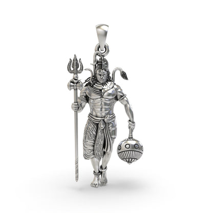 Shivji and Hanumanji 925 Silver Pendant