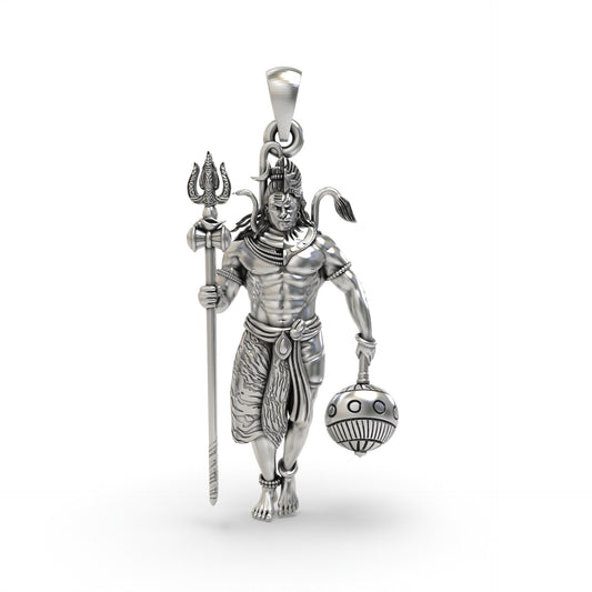 Shivji and Hanumanji 925 Silver Pendant