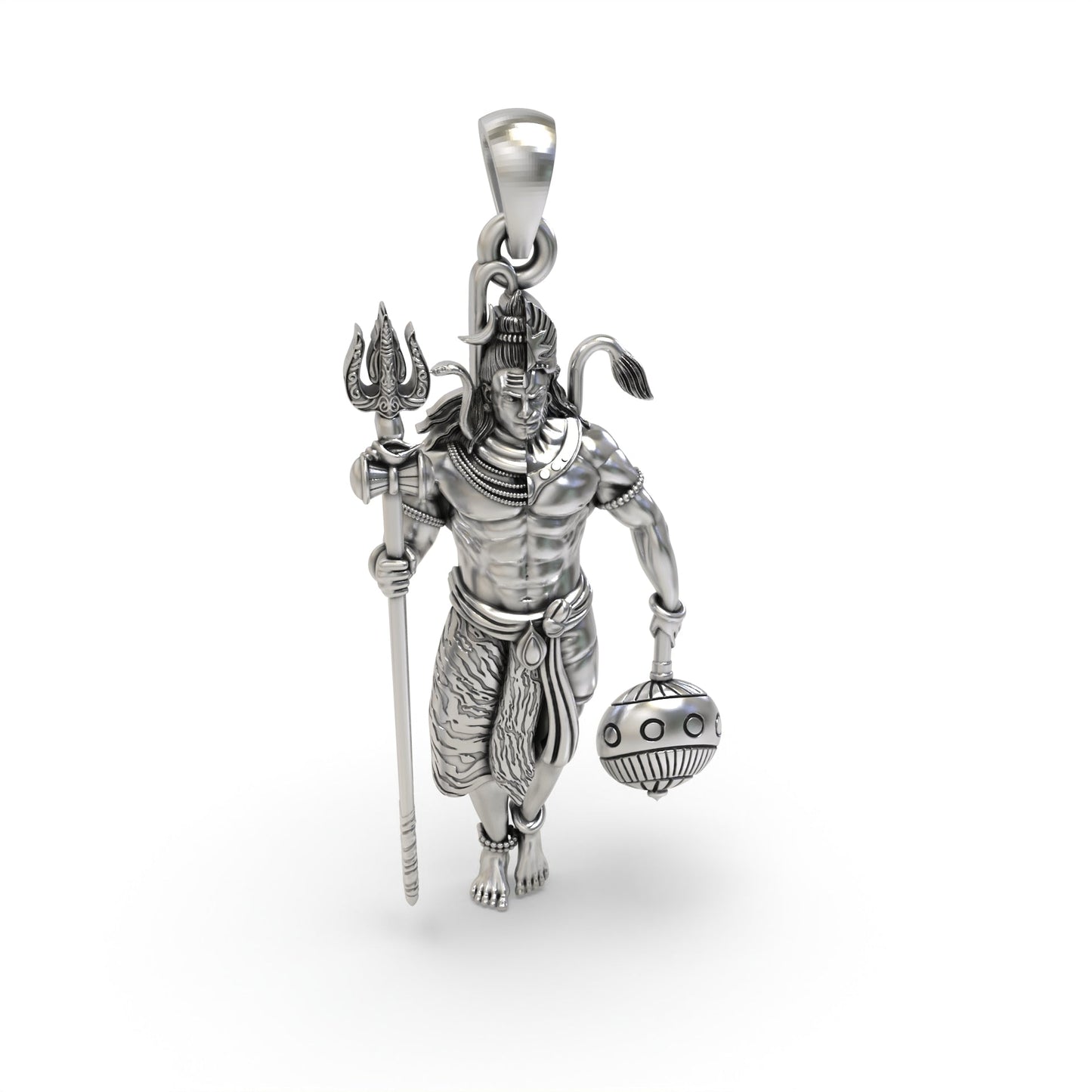 Shivji and Hanumanji 925 Silver Pendant