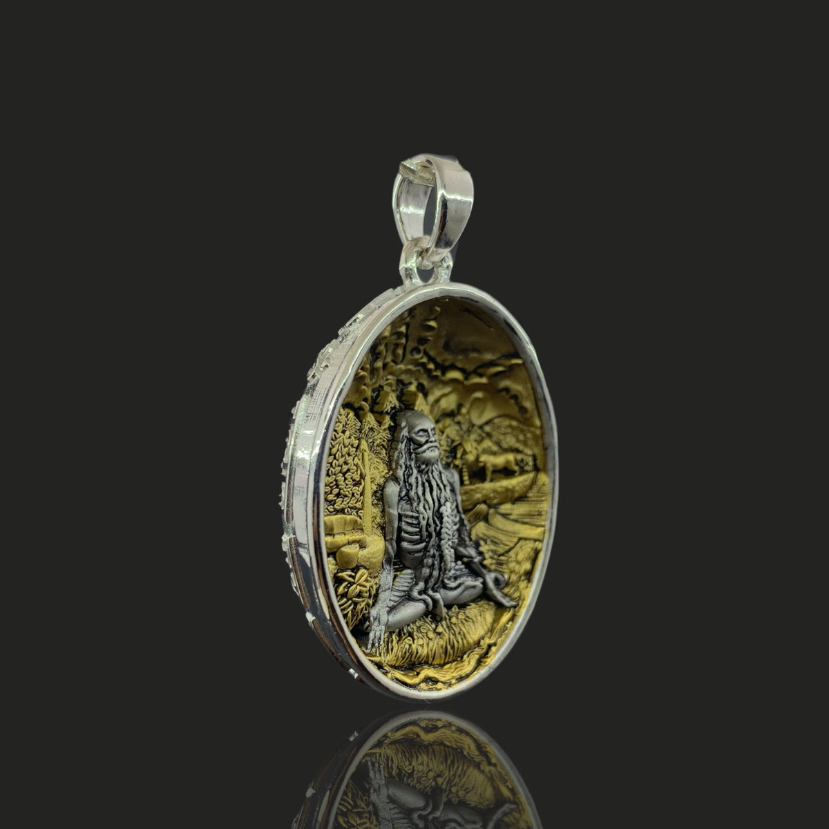 925 Silver VaghNath Bapu Pendant | Maharishi Dadhichi Nath Yogi Spiritual Jewellery – Shukan Jewellers