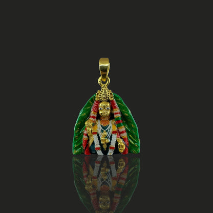 925 Silver Barsana Radha Rani Pendant | Meena Enamel Bhakti Jewellery – Shukan Jewellers