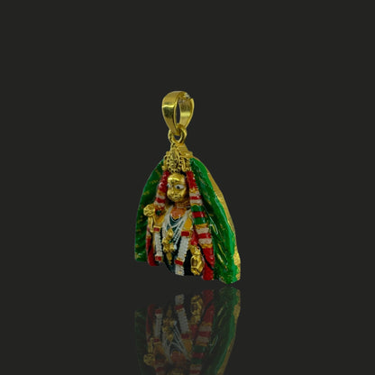 925 Silver Barsana Radha Rani Pendant | Meena Enamel Bhakti Jewellery – Shukan Jewellers