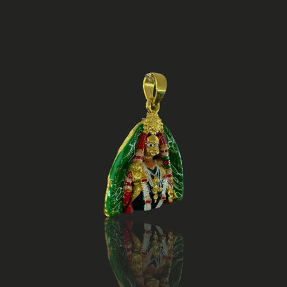 925 Silver Barsana Radha Rani Pendant | Meena Enamel Bhakti Jewellery – Shukan Jewellers