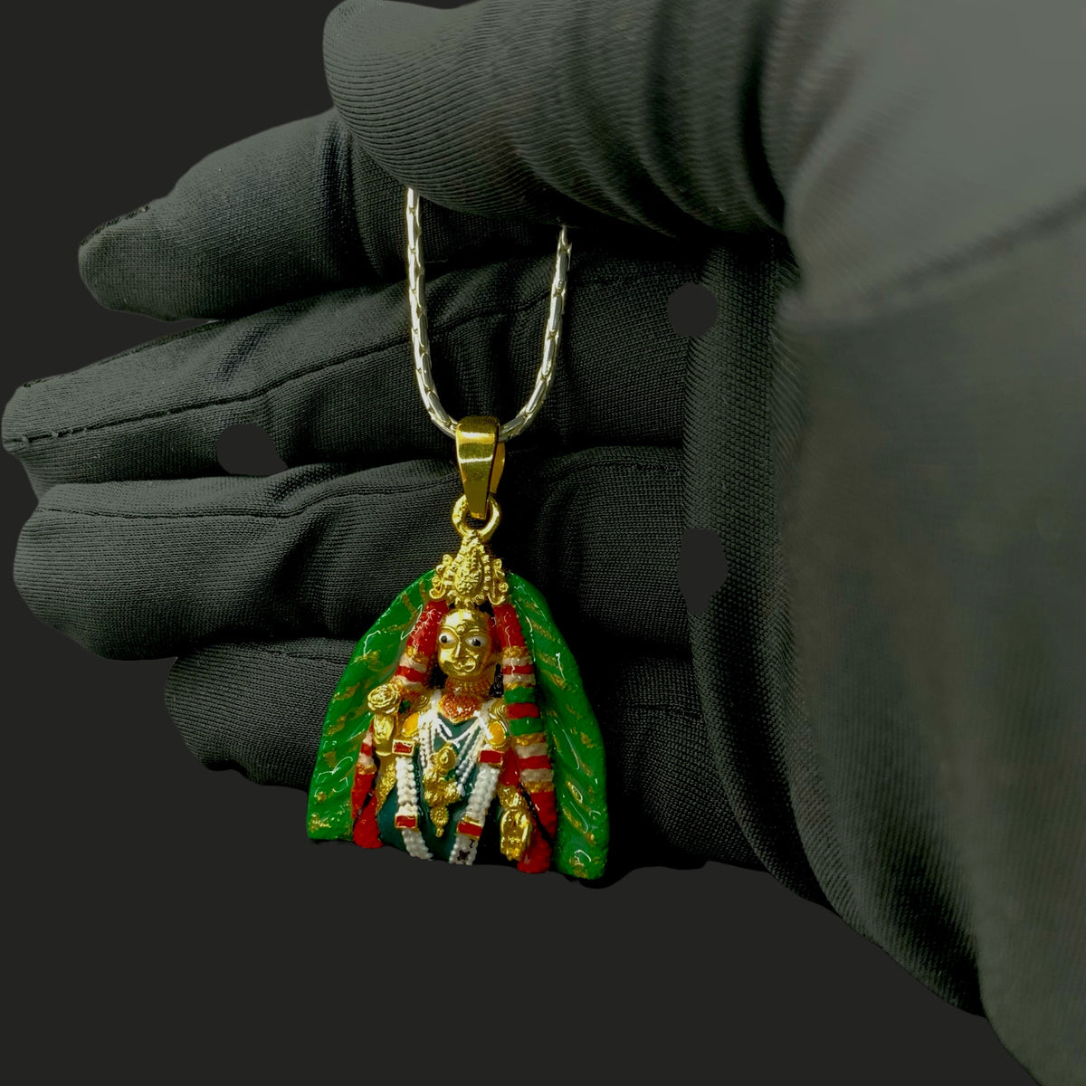 925 Silver Barsana Radha Rani Pendant | Meena Enamel Bhakti Jewellery – Shukan Jewellers