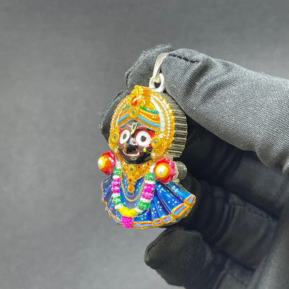 925 Silver Jagannath Pendant with Colorful Enamel – Handmade Meenakari Devotional Jewelry