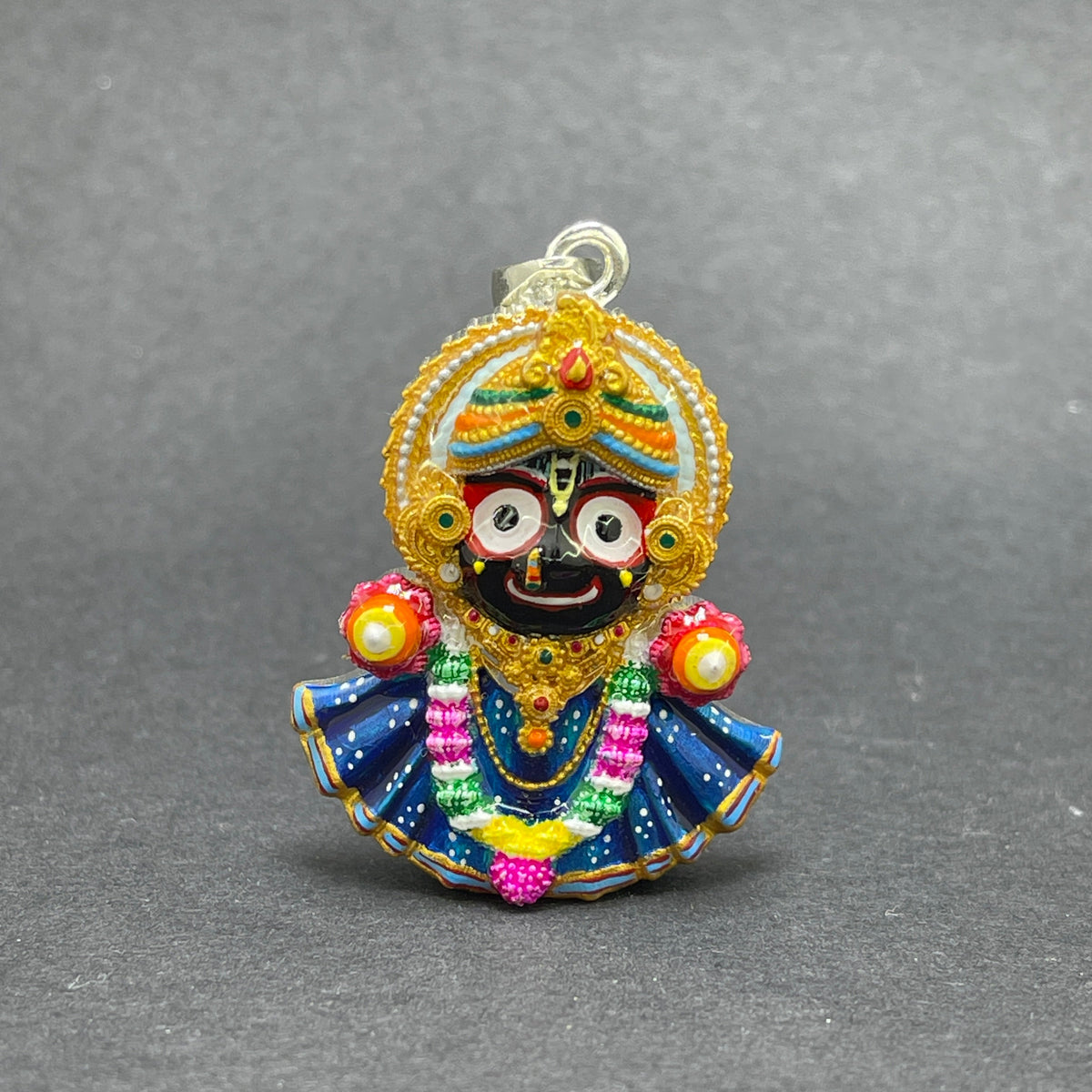 925 Silver Jagannath Pendant with Colorful Enamel – Handmade Meenakari Devotional Jewelry