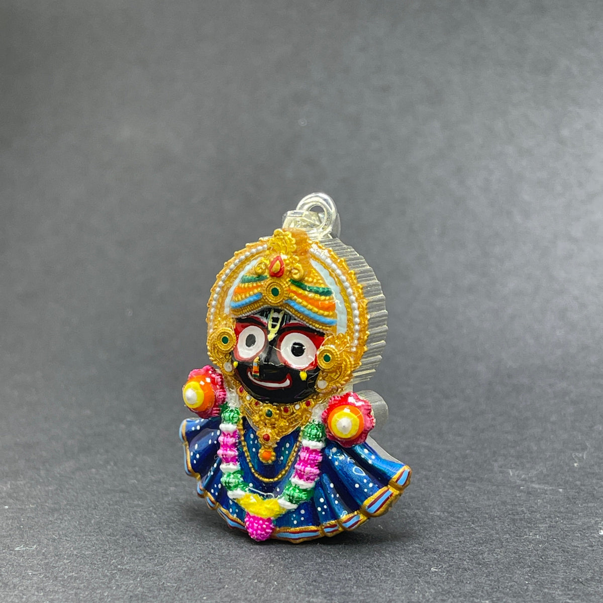 925 Silver Jagannath Pendant with Colorful Enamel – Handmade Meenakari Devotional Jewelry