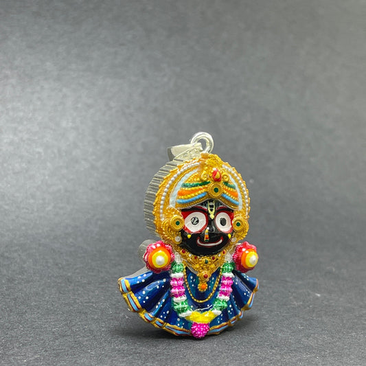 925 Silver Jagannath Pendant with Colorful Enamel – Handmade Meenakari Devotional Jewelry