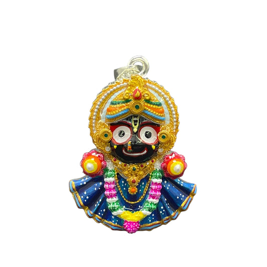 925 Silver Jagannath Pendant with Colorful Enamel – Handmade Meenakari Devotional Jewelry