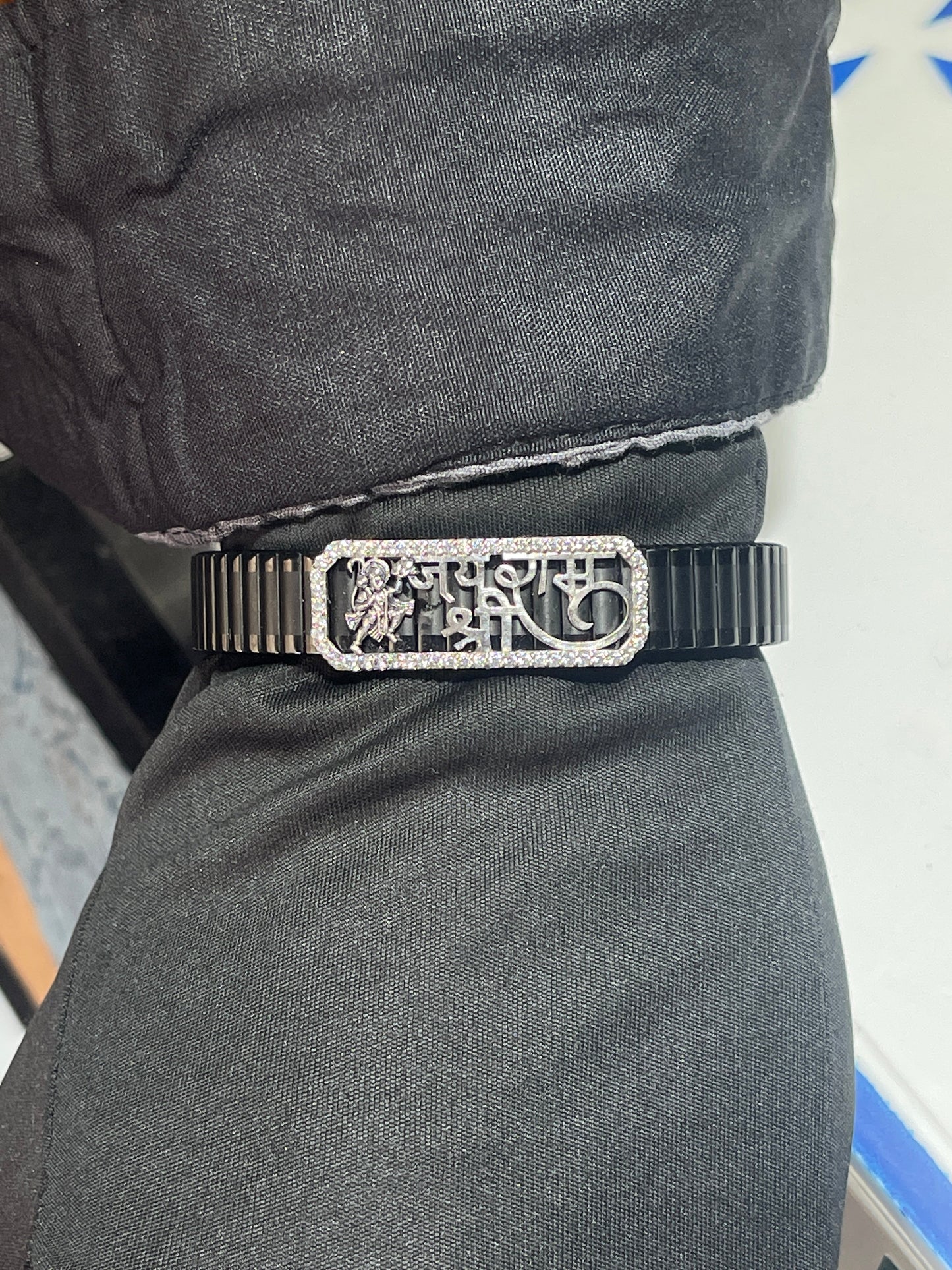 925 Silver Hanuman Ji Bracelet | Jai Shree Ram Kada for Men