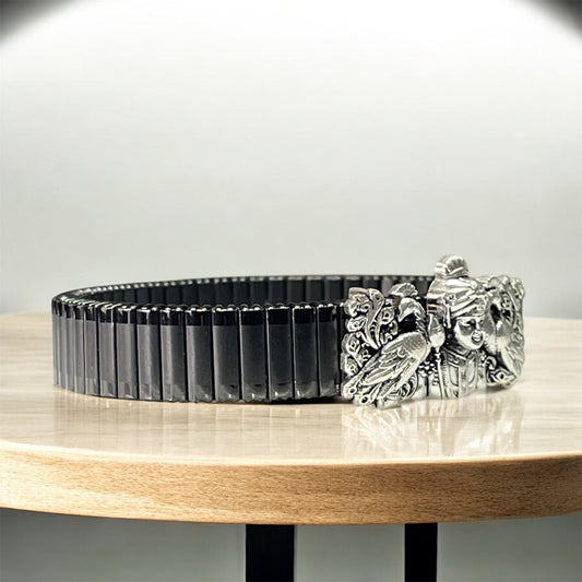 925 Silver Murugan Swami Bracelet – Peacock Motif Kada | Handmade Lord Murugan Devotional Jewelry for Strength & Protection