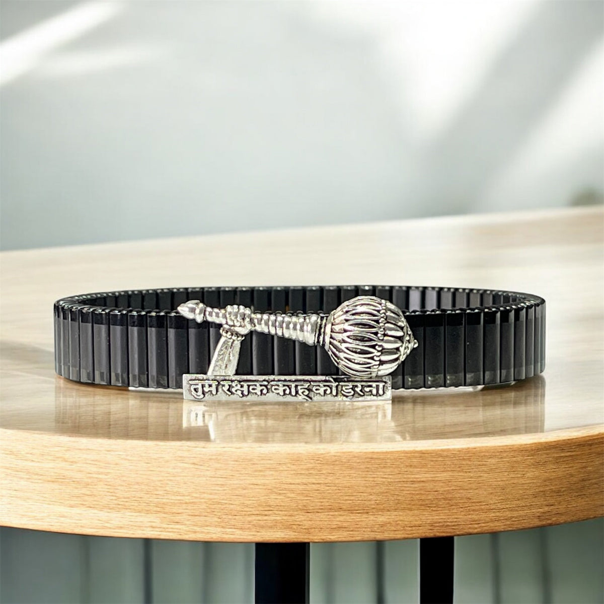 925 Silver Hanuman Gada Bracelet – Lord Hanuman Mace Kada | Handmade Devotional Jewelry for Strength & Protection