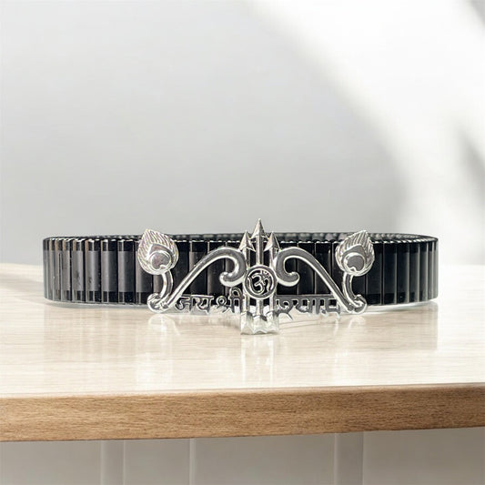 925 Silver Khatu Shyam Ji Bracelet | Shyam Baba Devotional Kada with Iced Border | Spiritual Jewelry for Men & Women