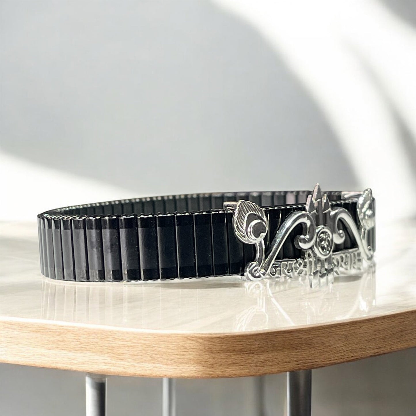 925 Silver Khatu Shyam Ji Bracelet | Shyam Baba Devotional Kada with Iced Border | Spiritual Jewelry for Men & Women
