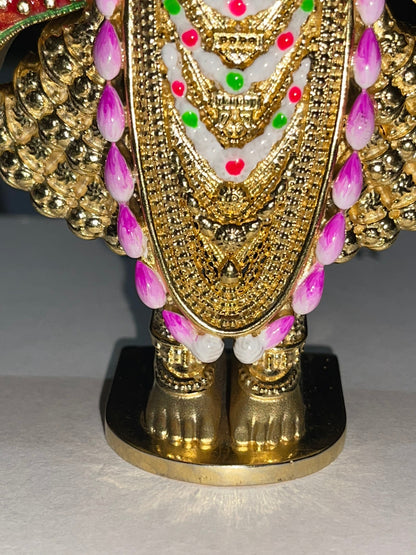 925 Silver Shreenathji Murti | Nathdwara Srinathji Idol with Gold & Meena Work – Shukan Jewellers