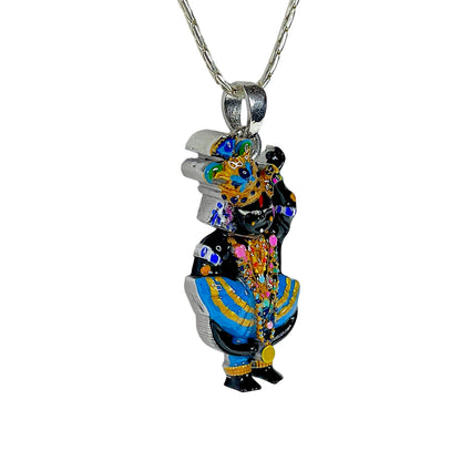 925 Silver Shri Girdhar Lal Ji Pendant with Meena Work – Divine Krishna Locket for Blessings & Devotion