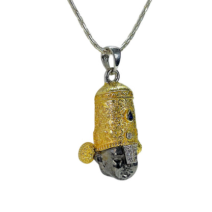925 Silver Tirupati Balaji 3D Face Pendant with Premium Meena Work – Sri Venkateswara Swamy Divine Locket for Men & Women
