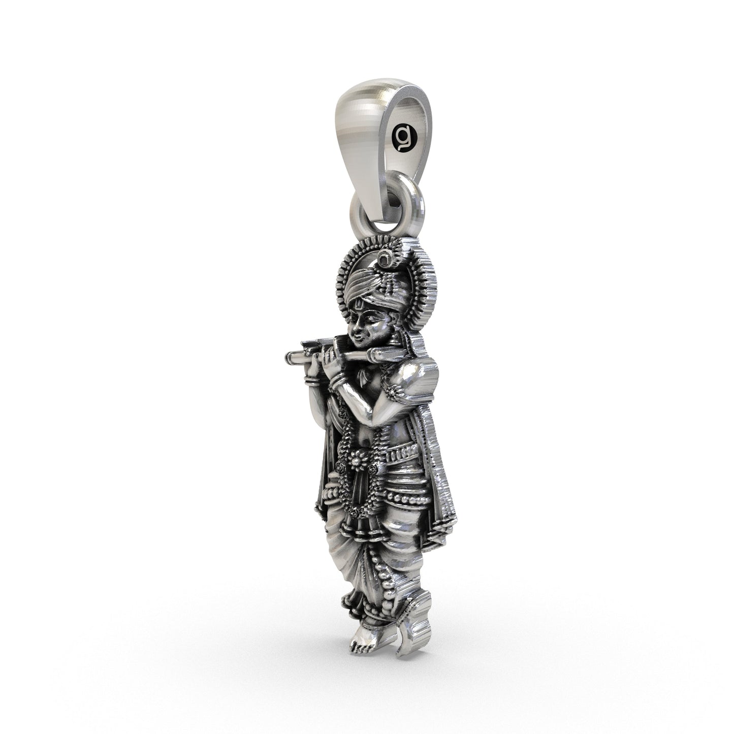 925 Silver Krishna Pendant – Lord Vishnu Hindu God Necklace | Vaishnav Spiritual Jewelry for Men & Women