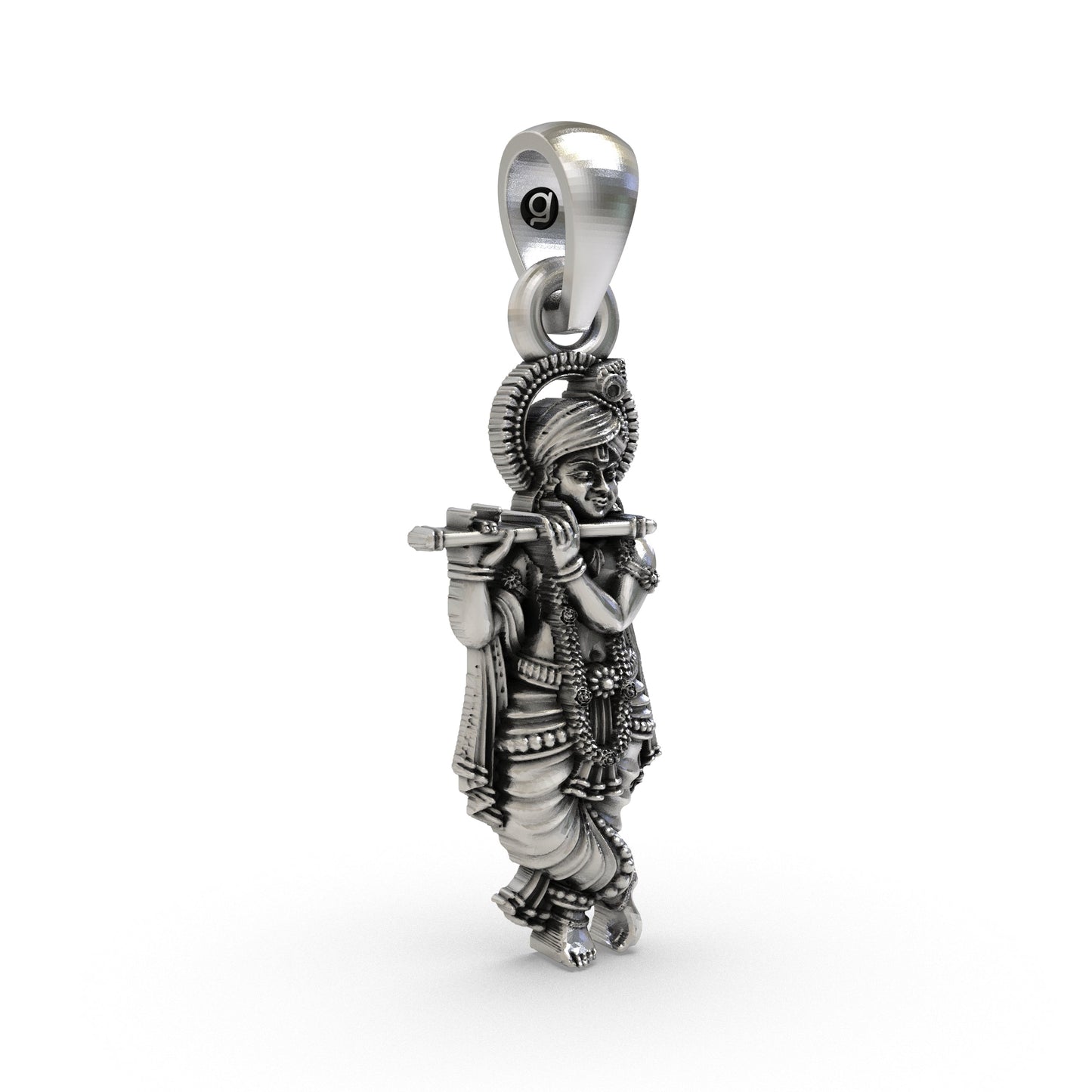 925 Silver Krishna Pendant – Lord Vishnu Hindu God Necklace | Vaishnav Spiritual Jewelry for Men & Women