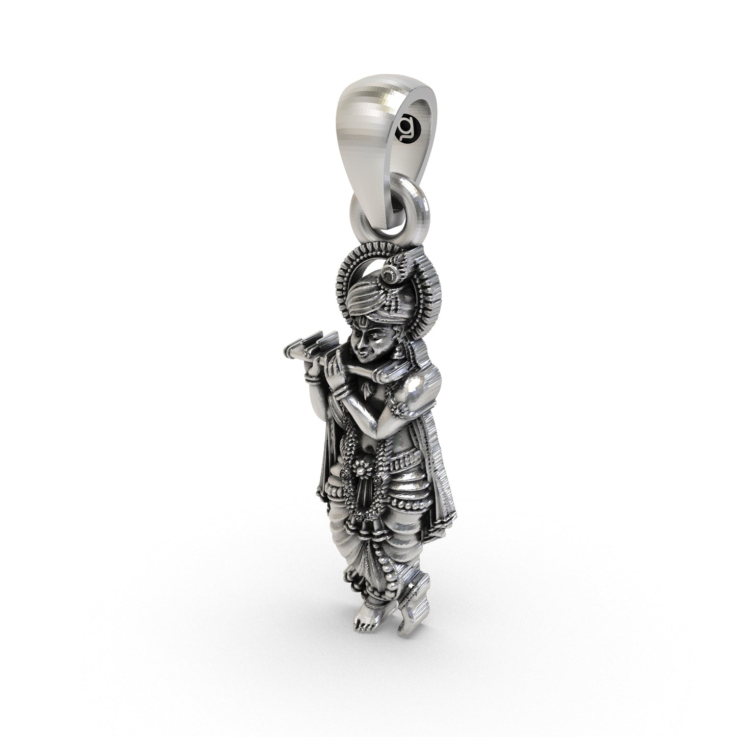 925 Silver Krishna Pendant – Lord Vishnu Hindu God Necklace | Vaishnav Spiritual Jewelry for Men & Women
