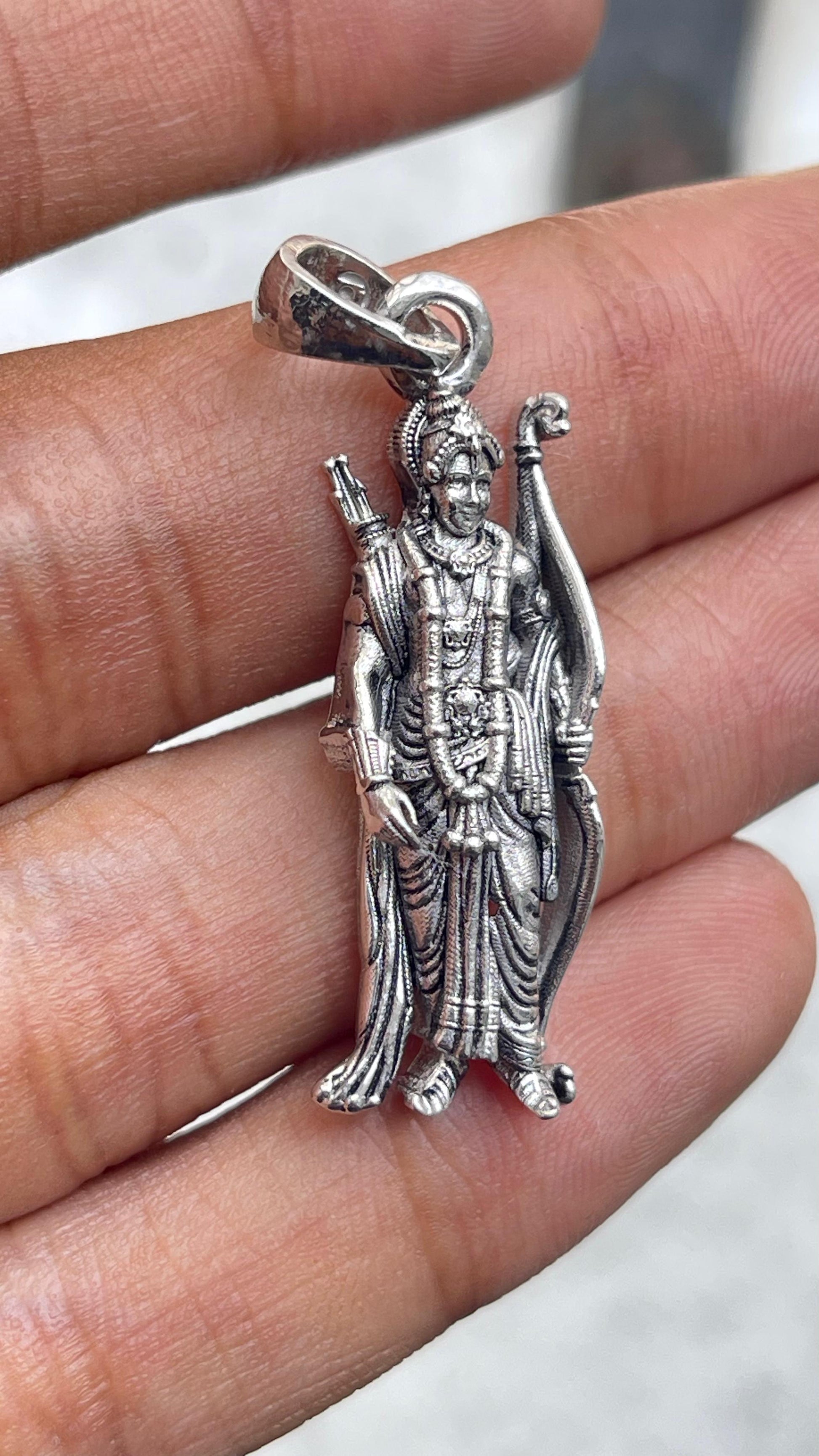 Oxidized silver Ram locket product view