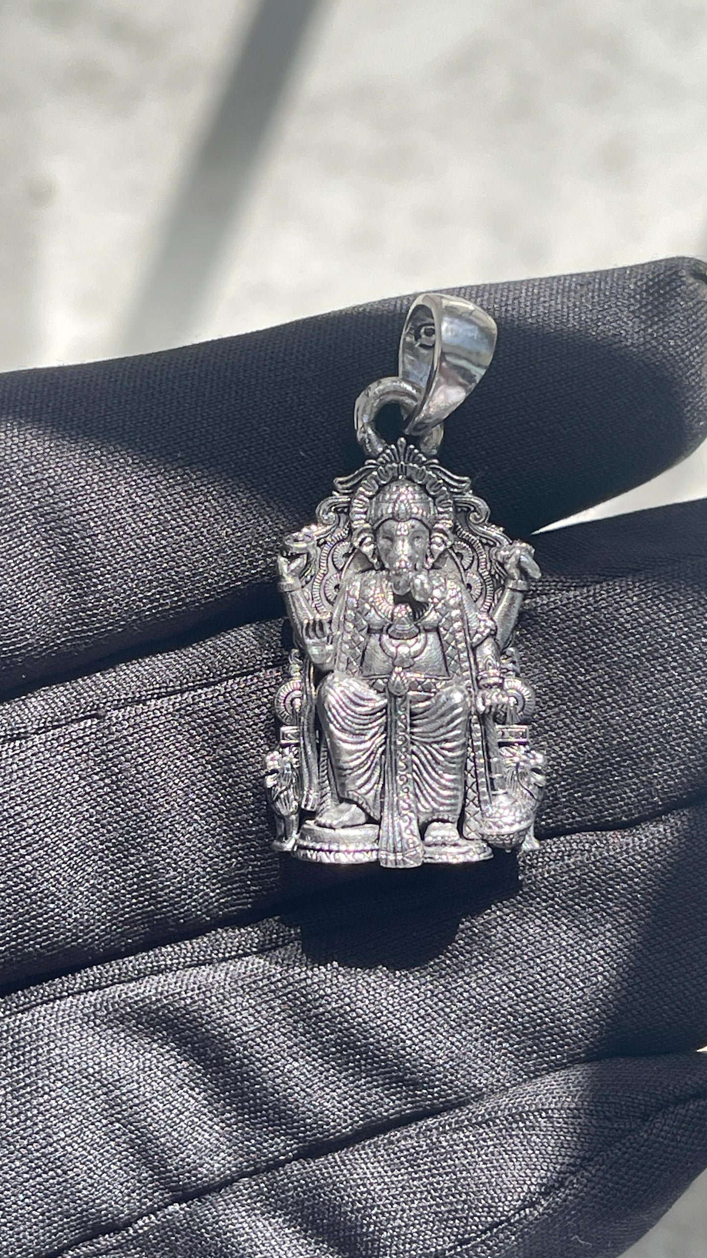 925 Silver Lal Bagh Ka Raja Ganesh Pendant | Divine Religious Pendant