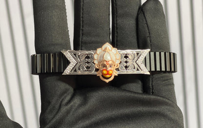 925 Silver Hanumanji Bracelet – Lord Hanuman Devotional Jewelry | Adjustable Spiritual Bracelet for Strength & Protection
