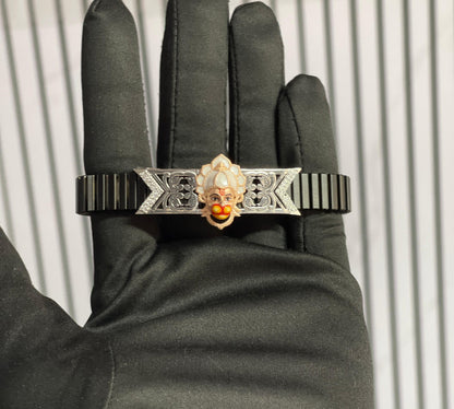 925 Silver Hanumanji Bracelet – Lord Hanuman Devotional Jewelry | Adjustable Spiritual Bracelet for Strength & Protection