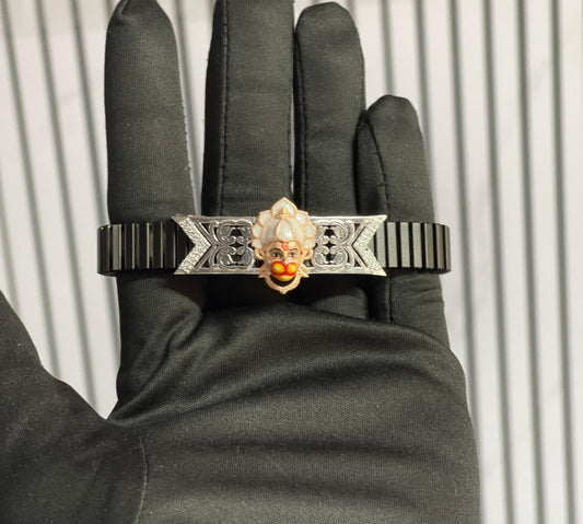 925 Silver Hanumanji Bracelet – Lord Hanuman Devotional Jewelry | Adjustable Spiritual Bracelet for Strength & Protection