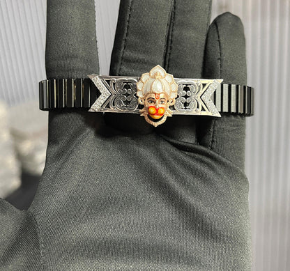 925 Silver Hanumanji Bracelet – Lord Hanuman Devotional Jewelry | Adjustable Spiritual Bracelet for Strength & Protection