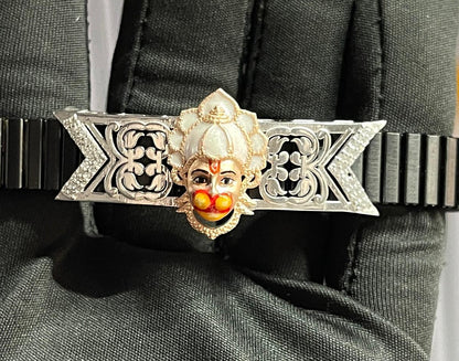 925 Silver Hanumanji Bracelet – Lord Hanuman Devotional Jewelry | Adjustable Spiritual Bracelet for Strength & Protection