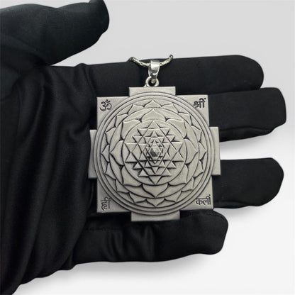 925 Silver Shri Yantra Pendant | Sacred Geometry for Wealth & Protection – Shukan Jewellers