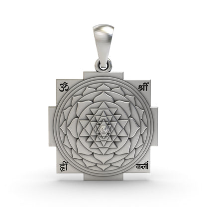 925 Silver Shri Yantra Pendant | Sacred Geometry for Wealth & Protection – Shukan Jewellers
