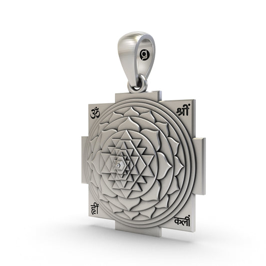 925 Silver Shri Yantra Pendant | Sacred Geometry for Wealth & Protection – Shukan Jewellers