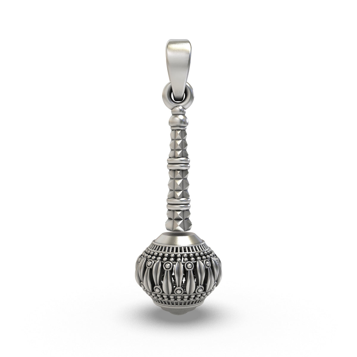 925 Silver Hanumanji Gada Pendant | Divine Strength, Protection & Spiritual Power – Shukan Jewellers
